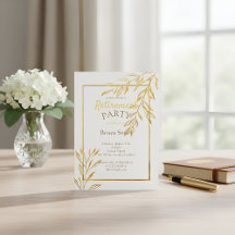 Invitación de retiro elegante con hoja de oro de l