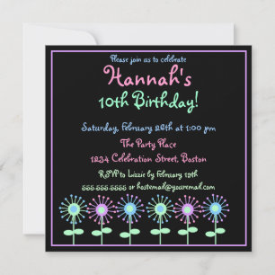 Invitación de retro florece