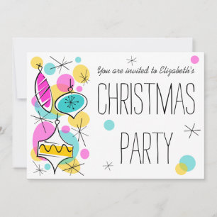 Invitación de Retro Tree Baubles
