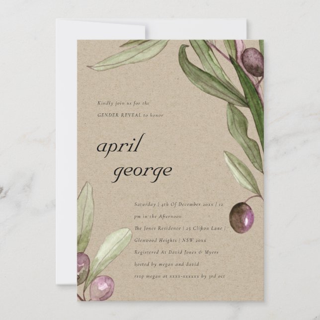 INVITACIÓN DE RETROCESO DE LA FOLIAGE DE KRAFT RET (Anverso)
