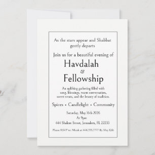 Invitación de reunión de Havdalah, modernidad mini