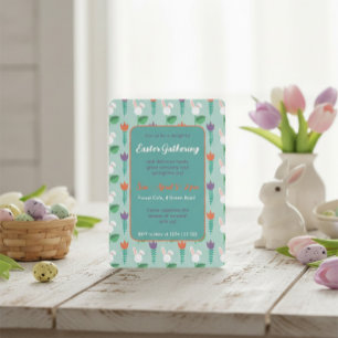 Invitación de reunión de Pascua de conejito lindo