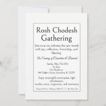 Invitación de reunión de Rosh Jodesh, Simple Moder