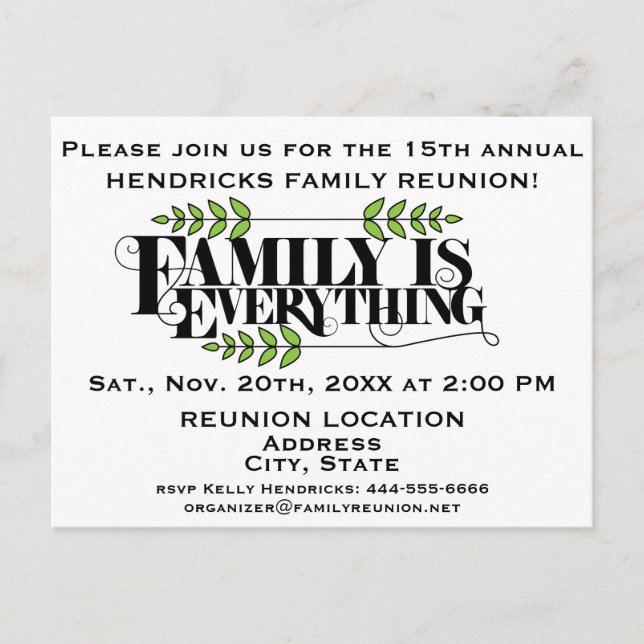 Invitación de Reunión Familiar (Anverso)