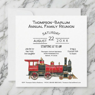 Invitación de Reunión Familiar del Tren Rojo