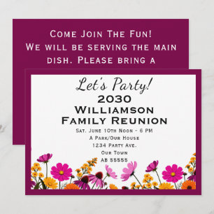 Invitación de Reunión Familiar Flores Silvestres C