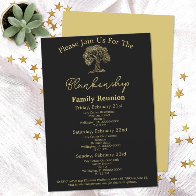 Invitación de Reunión Familiar Gold Tree Family Re (Subido por el creador)