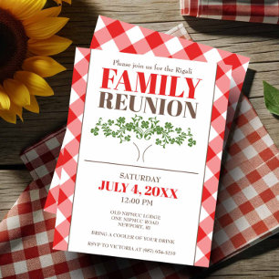 Invitación de Reunión Familiar Rústica Pícnic de C
