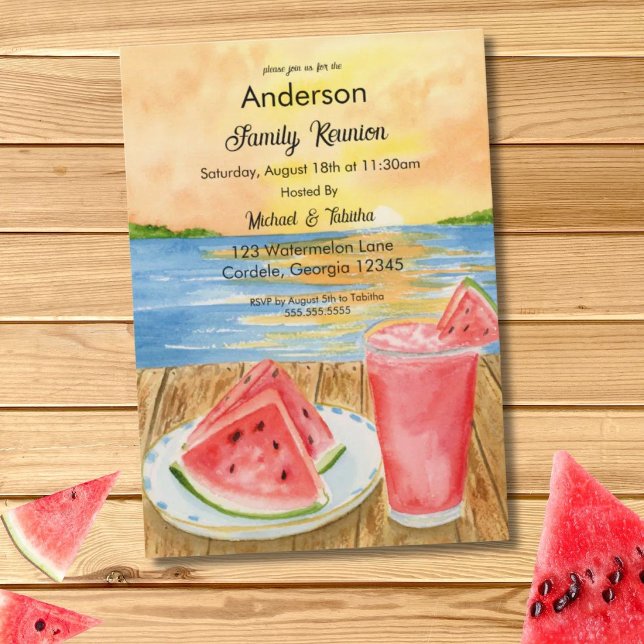 Invitación de Reunión Familiar Sandía Verano (Subido por el creador)