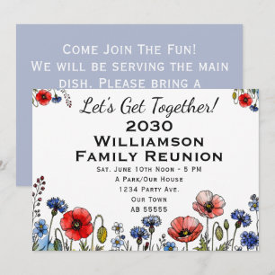 Invitación de Reunión Familiar Tarjeta Floral de F