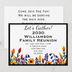 Invitación de Reunión Familiar Wildflower Sunflowe