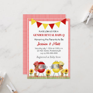 Invitación de Revelación de Bebé en Barbacoa de Ve