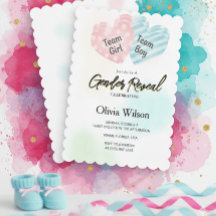 Invitación de Revelación de Género – Acuarela Rosa