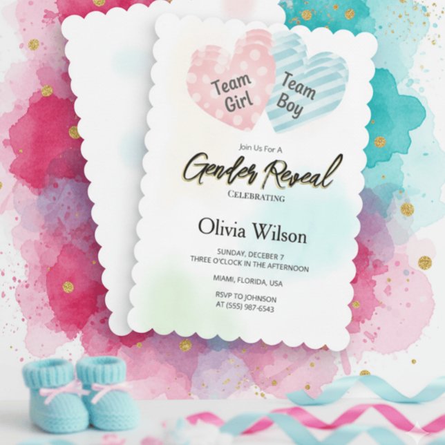 Invitación de Revelación de Género – Acuarela Rosa (Subido por el creador)