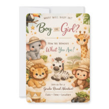 Invitación de Revelación de Género Aventura Safari