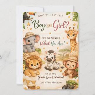 Invitación de Revelación de Género Aventura Safari