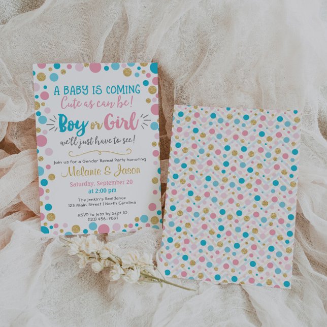 Invitación de revelación de género Baby Shower niñ (Subido por el creador)