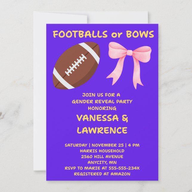 Invitación de revelación de género: balones de fút (Anverso)