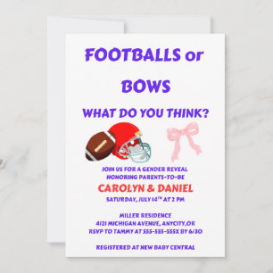 Invitación de Revelación de Género: Balones de Fút