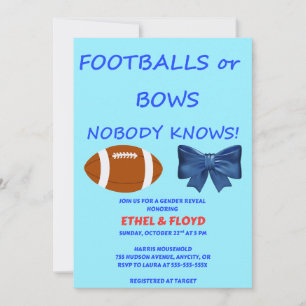 Invitación de revelación de género: balones de fút