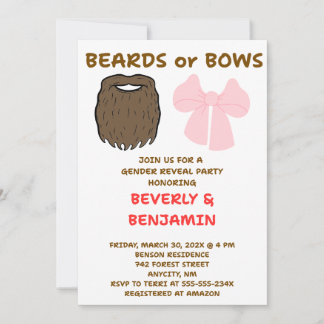 Invitación de Revelación de Género 'Barbas o Lazos