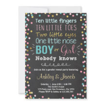 Invitación de revelación de género Bebé ducha Niño