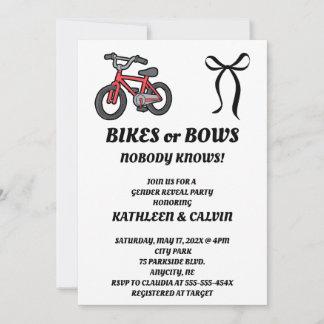 Invitación de revelación de género: Bicicletas o l