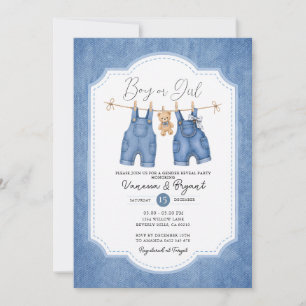 Invitación de revelación de género Blue Jean Baby