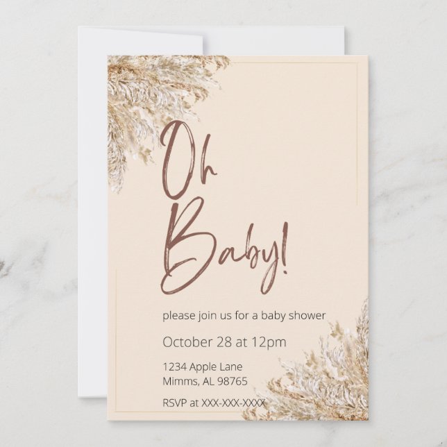 Invitación de Revelación de Género Boho con Tono N (Anverso)