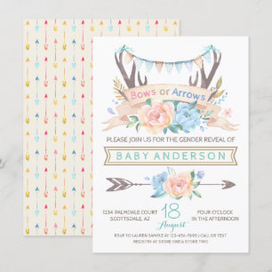 Invitación de Revelación de Género Boho Cuerno Tri
