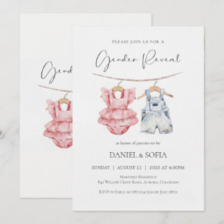 Invitación de Revelación de Género Boho para Bebé 