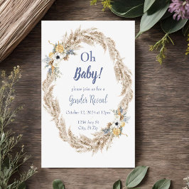 Invitación de Revelación de Género Boho Tono Neutr