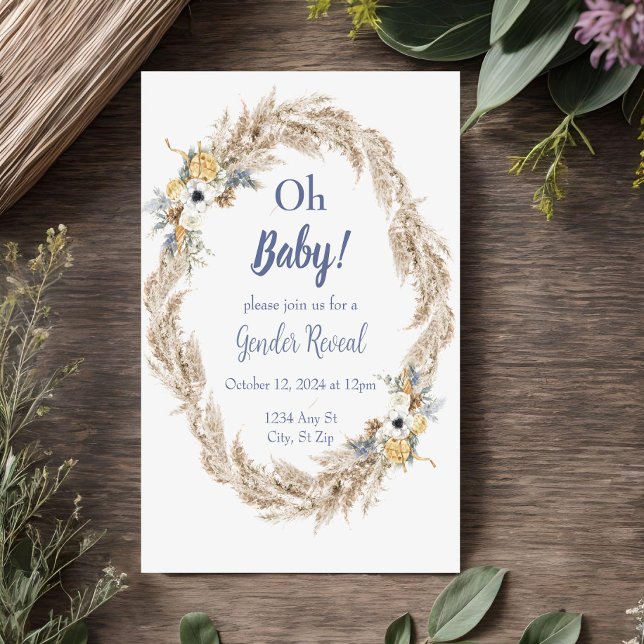 Invitación de Revelación de Género Boho Tono Neutr (Subido por el creador)