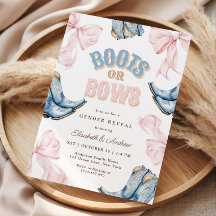 Invitación de Revelación de Género Botas o Lazos