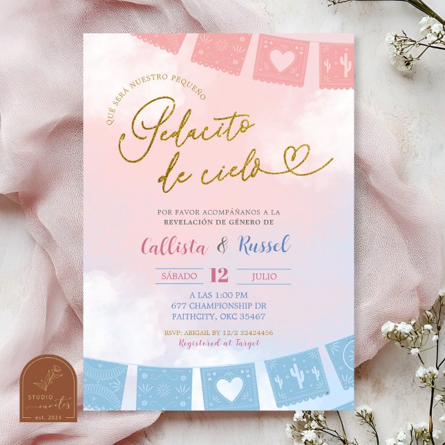 invitación de revelación de género cielo español (Subido por el creador)