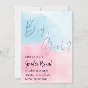 Invitación de revelación de género con acuarela ro