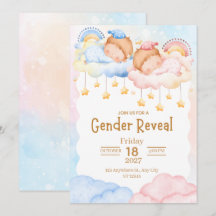 Invitación de Revelación de Género con Acuarela Ro