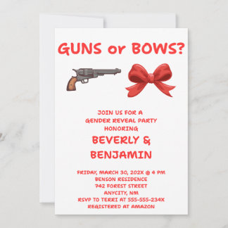 Invitación de revelación de género con armas o arc