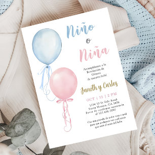 Invitación de Revelación de Género con Globos Espa
