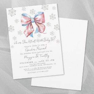 Invitación de Revelación de Género con Lazo Rosa y