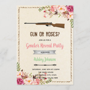 Invitación de revelación de género con pistola o r