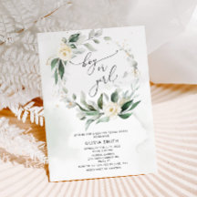 Invitación de revelación de género con vegetación 