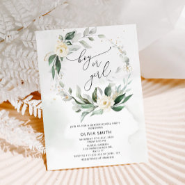Invitación de revelación de género con vegetación 