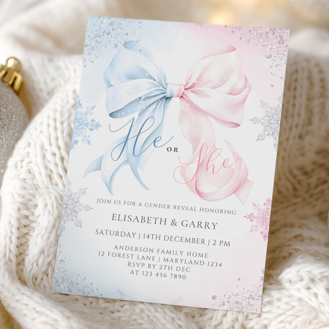 Invitación de Revelación de Género Copos de Nieve  (Subido por el creador)