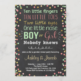 Invitación de revelación de género Coral Verde Niñ