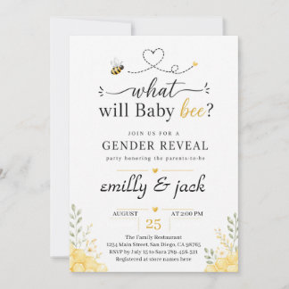 Invitación de Revelación de Género de Abeja
