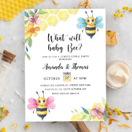 Invitación de revelación de género de abeja