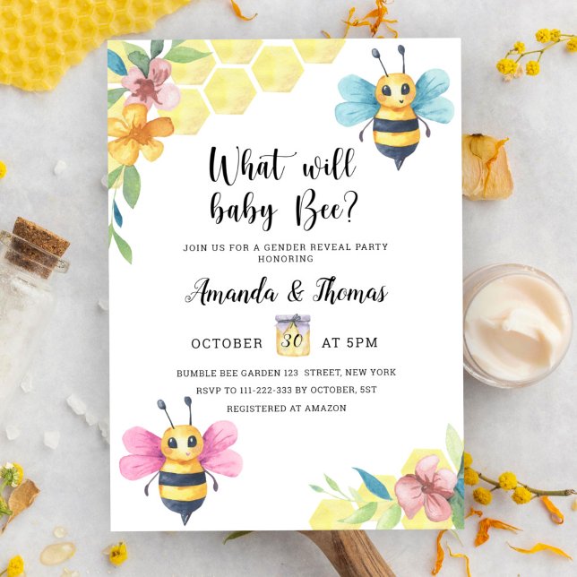Invitación de revelación de género de abeja (Subido por el creador)