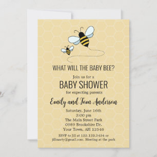 Invitación de revelación de género de abeja zumba 