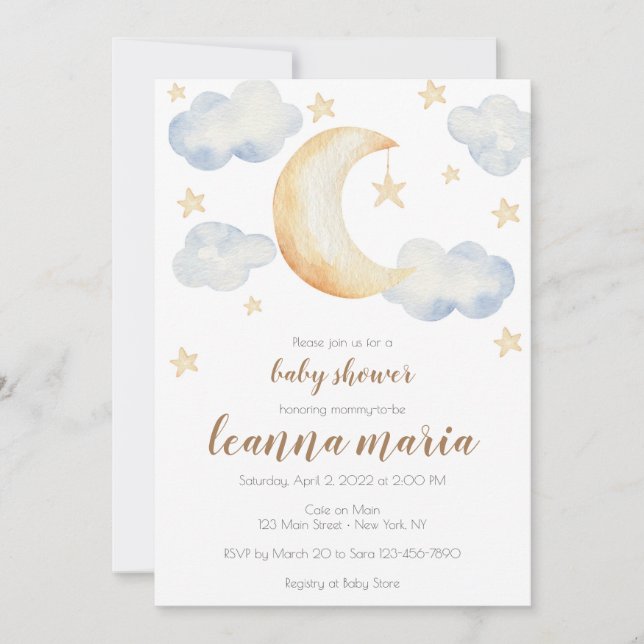 Invitación de Revelación de Género de Baby Shower  (Anverso)